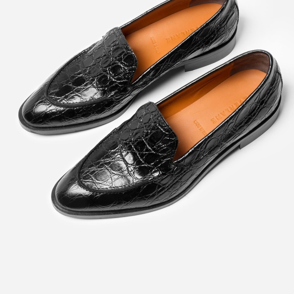 Everlane Black Croc Loafer Size 8.5
